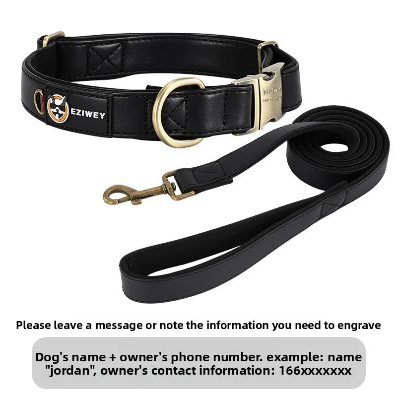 Personalized Anti-Lost Leather Dog Collar Tag