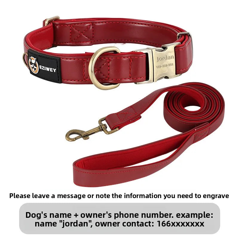 Personalized Anti-Lost Leather Dog Collar Tag