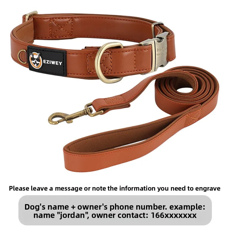 Personalized Anti-Lost Leather Dog Collar Tag