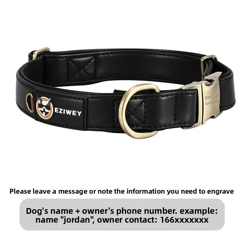 Personalized Anti-Lost Leather Dog Collar Tag