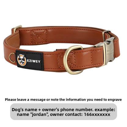 Personalized Anti-Lost Leather Dog Collar Tag