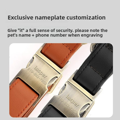 Personalized Anti-Lost Leather Dog Collar Tag