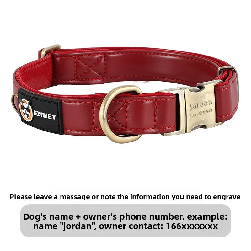 Personalized Anti-Lost Leather Dog Collar Tag